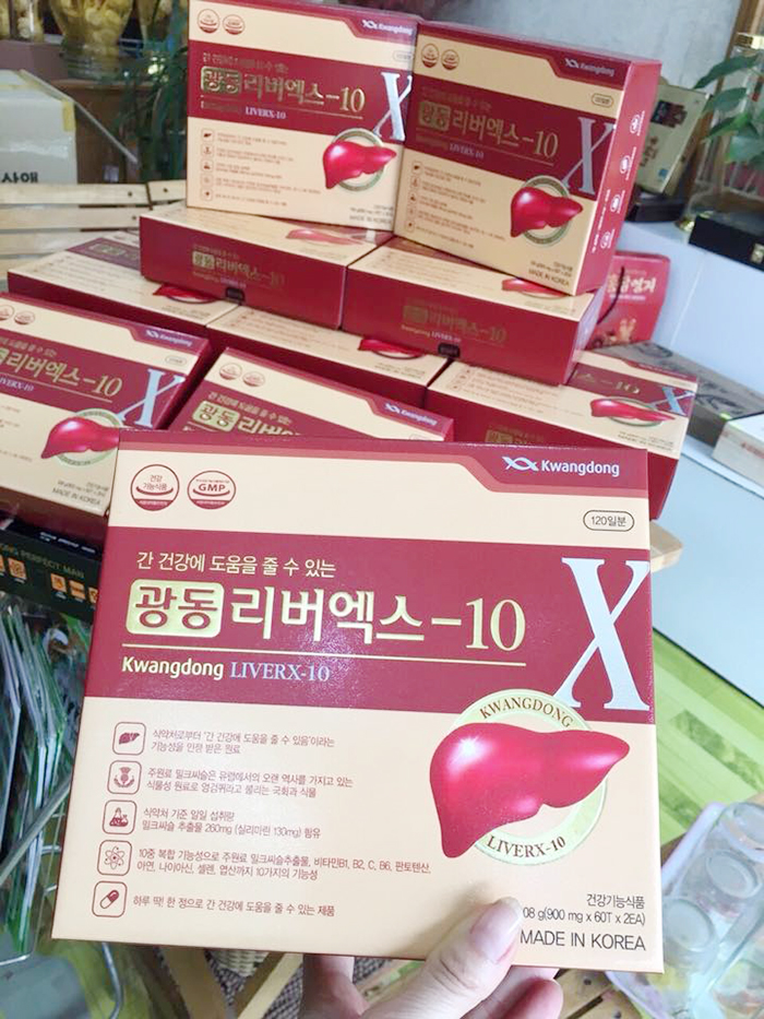 bổ gan đào thải chất độc LiverX10 Kwangdong 120 viên