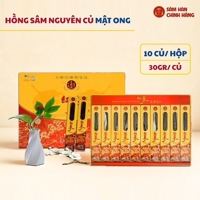sâm củ tẩm mật ong daedong 10 củ 300g hàng cao cấp