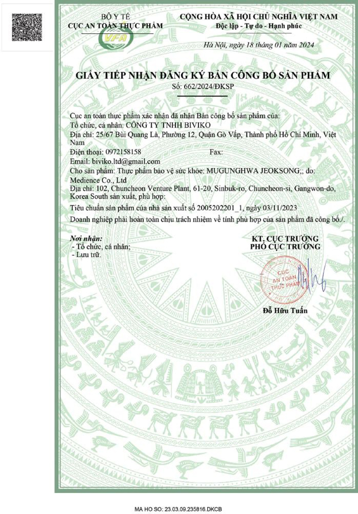 Tinh dầu thông đỏ Mugunghwa Jeoksong cao cấp – 180 viên