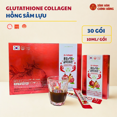 Nước Hồng Sâm Lựu Collagen 2G-Glutathione Daedong Hộp 10ml x 30 Gói Hàn Quốc