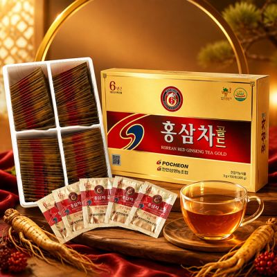 Trà Hồng Sâm Hòa Tan Pocheon 100 Gói Hàn Quốc Pocheon Korean Red Ginseng Tea Gold